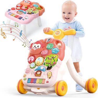 2in1 Baby Musical Walker & Activity Table - Red
